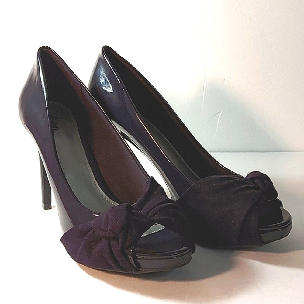 3 for $25- Fioni Navy Blue Heels with Peep Toes, Size 6.5